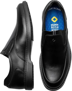 Nunn Bush Wade Work Moc Toe Slip On Shoes, Black
