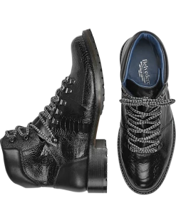 Belvedere Como Ostrich Hiking Boots, Black