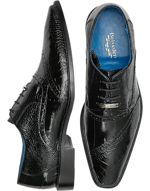 Belvedere Nino Ostrich & Eel Cap Toe Oxfords, Antique Camel 1 Belvedere Nino Ostrich & Eel Cap Toe Oxfords, Antique Camel