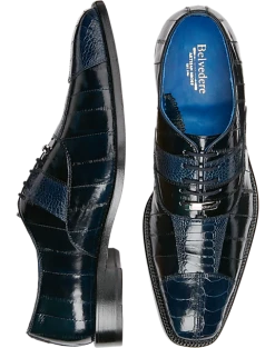 Belvedere Mare Ostrich & Eel Cap Toe Oxfords, Purple