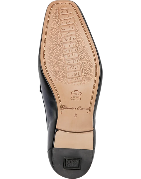 Belvedere Bruno Ostrich & Calf Moc Toe Bit Loafers, Navy 2 Belvedere Bruno Ostrich & Calf Moc Toe Bit Loafers, Navy - Image 2