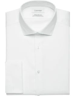 Calvin Klein Infinite Non-Iron Slim Fit Stretch Collar French Cuff Dress Shirt, White