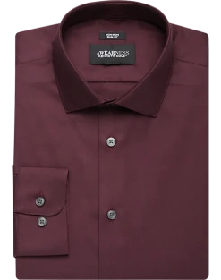 Awearness Kenneth Cole Slim Fit Performance Stretch Dress Shirt, Burgundy