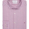 Calvin Klein Slim Fit Embroidered Logo Dress Shirt, Purple Lights Plaid