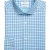 Calvin Klein Slim Fit Embroidered Logo Dress Shirt, Aqua Plaid