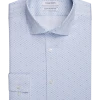 Calvin Klein Infinite Non-Iron Slim Fit Stretch Collar Dress Shirt, Blue Mini Diamond