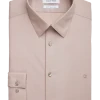 Calvin Klein Slim Fit Embroidered Logo Dress Shirt, Taupe