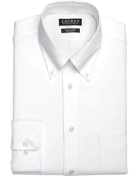 Lauren By Ralph Lauren UltraFlex Regular Fit Button-Down Collar Dress Shirt, White 1 Lauren By Ralph Lauren UltraFlex Regular Fit Button-Down Collar Dress Shirt, White
