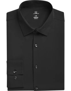 Michael Strahan Modern Fit Spread Collar Dress Shirt, Black