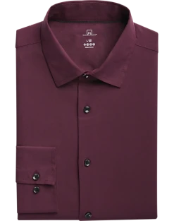 Michael Strahan Modern Fit Spread Collar Dress Shirt, Wine