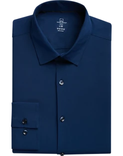 Michael Strahan Modern Fit Spread Collar Dress Shirt, Navy