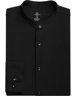 Michael Strahan Slim Fit Banded Collar Dress Shirt, Black