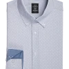 Michael Strahan Four-Way Stretch Modern Fit Dress Shirt, White Dot