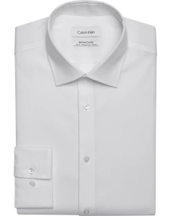 Calvin Klein Refined Cotton Stretch Supima Slim Fit Dress Shirt, White