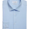 Calvin Klein Refined Cotton Stretch Supima Slim Fit Dress Shirt, Light Blue