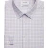 Calvin Klein Infinite Wrinkle Free Slim Fit Stretch Collar Dress Shirt, Iris Plaid