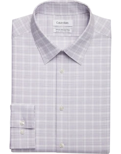 Calvin Klein Infinite Wrinkle Free Slim Fit Stretch Collar Dress Shirt, Iris Plaid