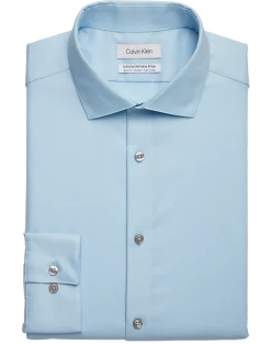 Calvin Klein Infinite Wrinkle Free Slim Fit Stretch Collar Dress Shirt, Aqua