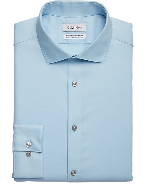 Calvin Klein Infinite Wrinkle Free Slim Fit Stretch Collar Dress Shirt, Aqua 1 Calvin Klein Infinite Wrinkle Free Slim Fit Stretch Collar Dress Shirt, Aqua