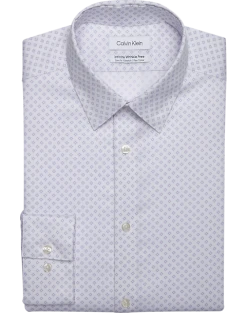 Calvin Klein Infinite Wrinkle Free Slim Fit Stretch Collar Dress Shirt, Iris Print