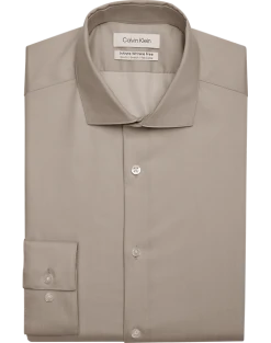 Calvin Klein Infinite Wrinkle Free Slim Fit Stretch Collar Dress Shirt, Cappuccino