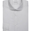 Calvin Klein Infinite Wrinkle Free Slim Fit Stretch Collar Dress Shirt, Gray Squares