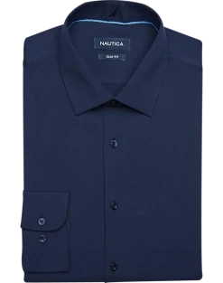Nautica Slim Fit Four-Way Stretch Dress Shirt, Navy
