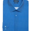 Nautica Slim Fit Four-Way Stretch Dress Shirt, Medium Blue Print