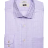 Joseph Abboud Classic Fit Spread Collar Dress Shirt, Lavender Tonal Plaid