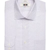 Joseph Abboud Classic Fit Spread Collar Dress Shirt, Burgundy Grid