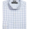 Pronto Uomo Modern Fit Spread Collar Dress Shirt, Blue And Teal Plaid