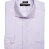 Pronto Uomo Classic Fit Spread Collar Dress Shirt, Lavender Check