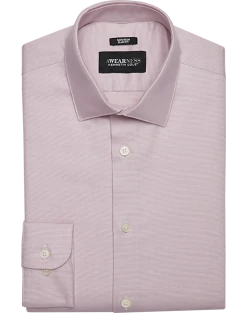 Awearness Kenneth Cole Slim Fit Spread Collar Dress Shirt, Pink Check