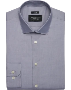 Awearness Kenneth Cole Slim Fit Spread Collar Dress Shirt, Blue Denim