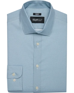 Awearness Kenneth Cole Slim Fit Spread Collar Dress Shirt, Teal Check
