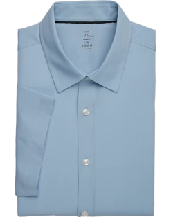 Michael Strahan Modern Fit Short Sleeve Dress Shirt, Light Blue