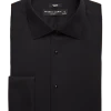 Pronto Uomo Slim Fit French Cuff Tuxedo Formal Shirt, Black