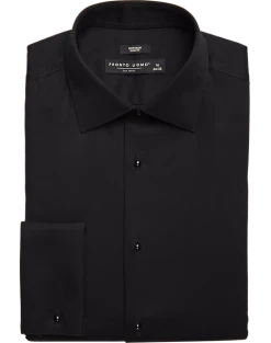 Pronto Uomo Slim Fit French Cuff Tuxedo Formal Shirt, Black