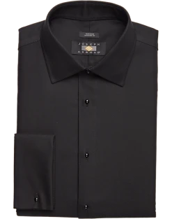 Joseph Abboud Modern Fit French Cuff Tuxedo Formal Shirt, Black